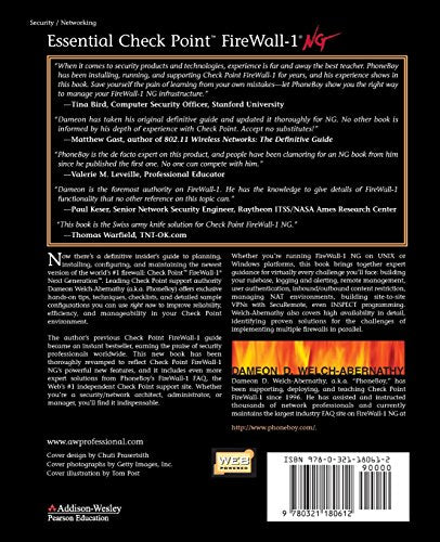 Essential Check Point Firewall1 Ng: An Installation, Configuration, And Troubleshooting Guide,Used