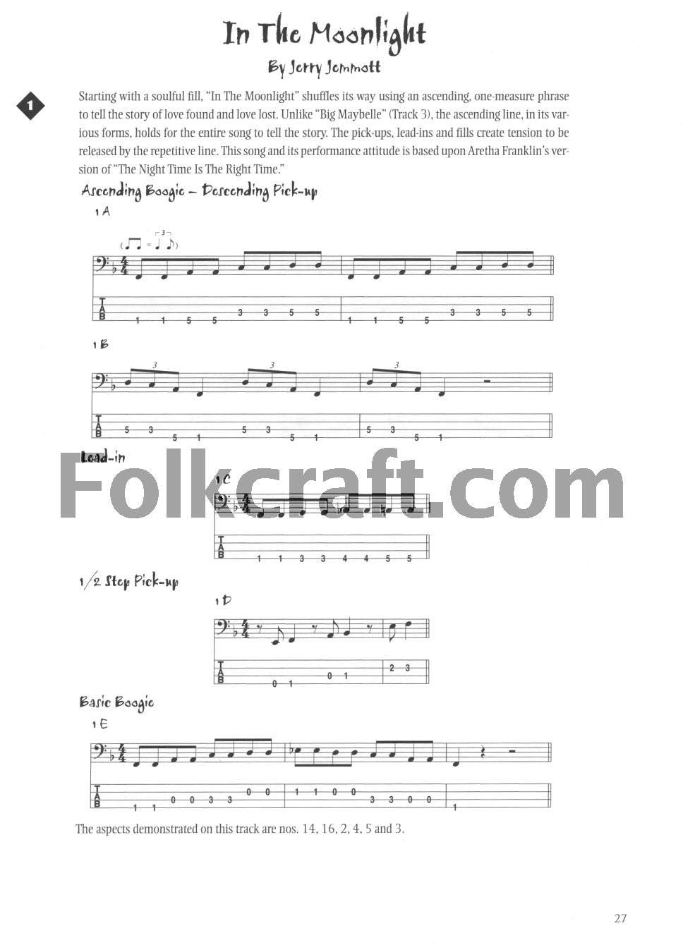 Jerry Jemmott Blues and Rhythm & Blues Bass Technique (Bass Builders),New