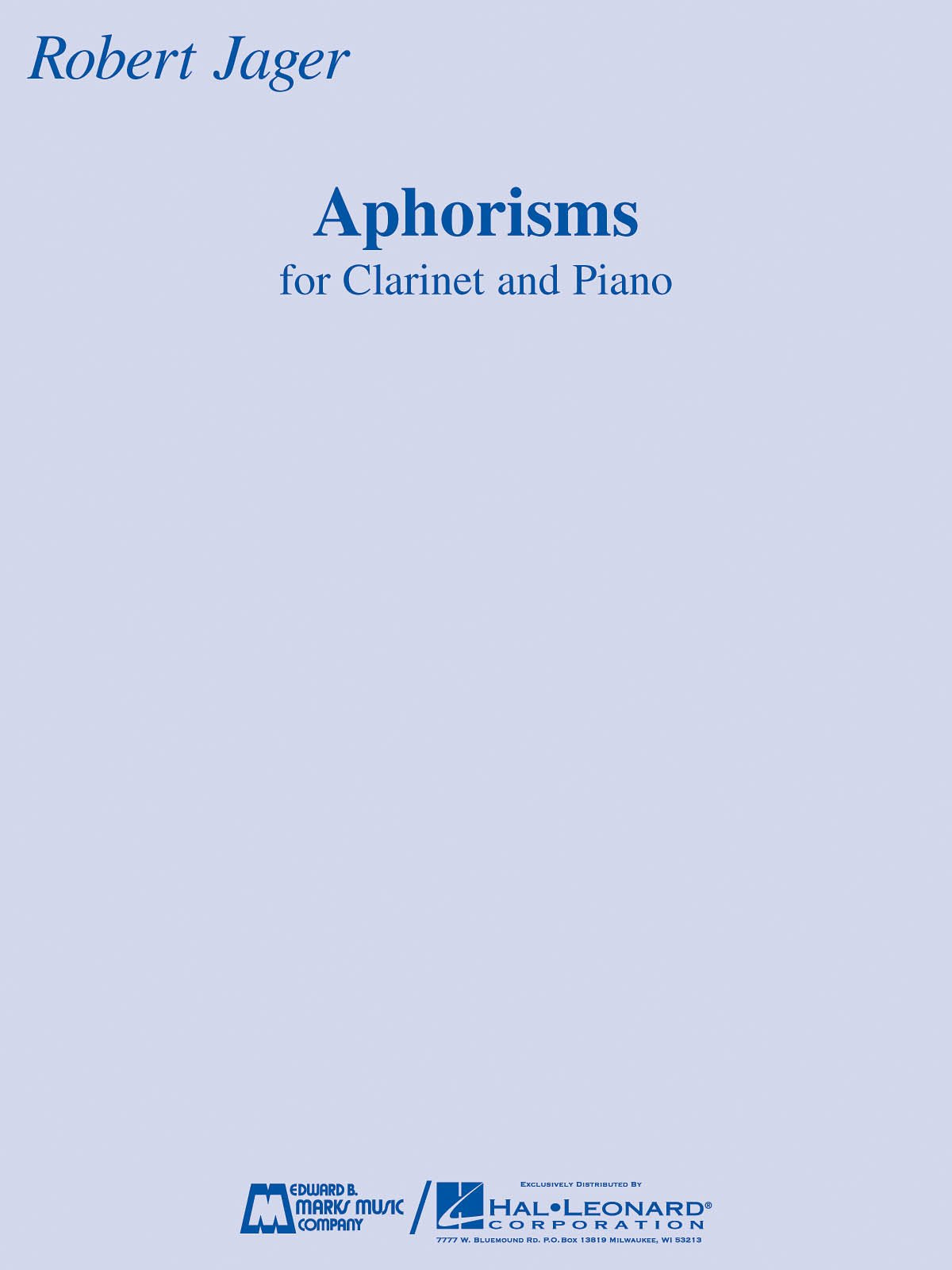 Aphorisms: Clarinet and Piano,Used