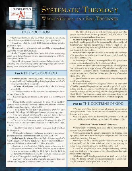 Systematic Theology Laminated Sheet (Zondervan Get An A! Study Guides)