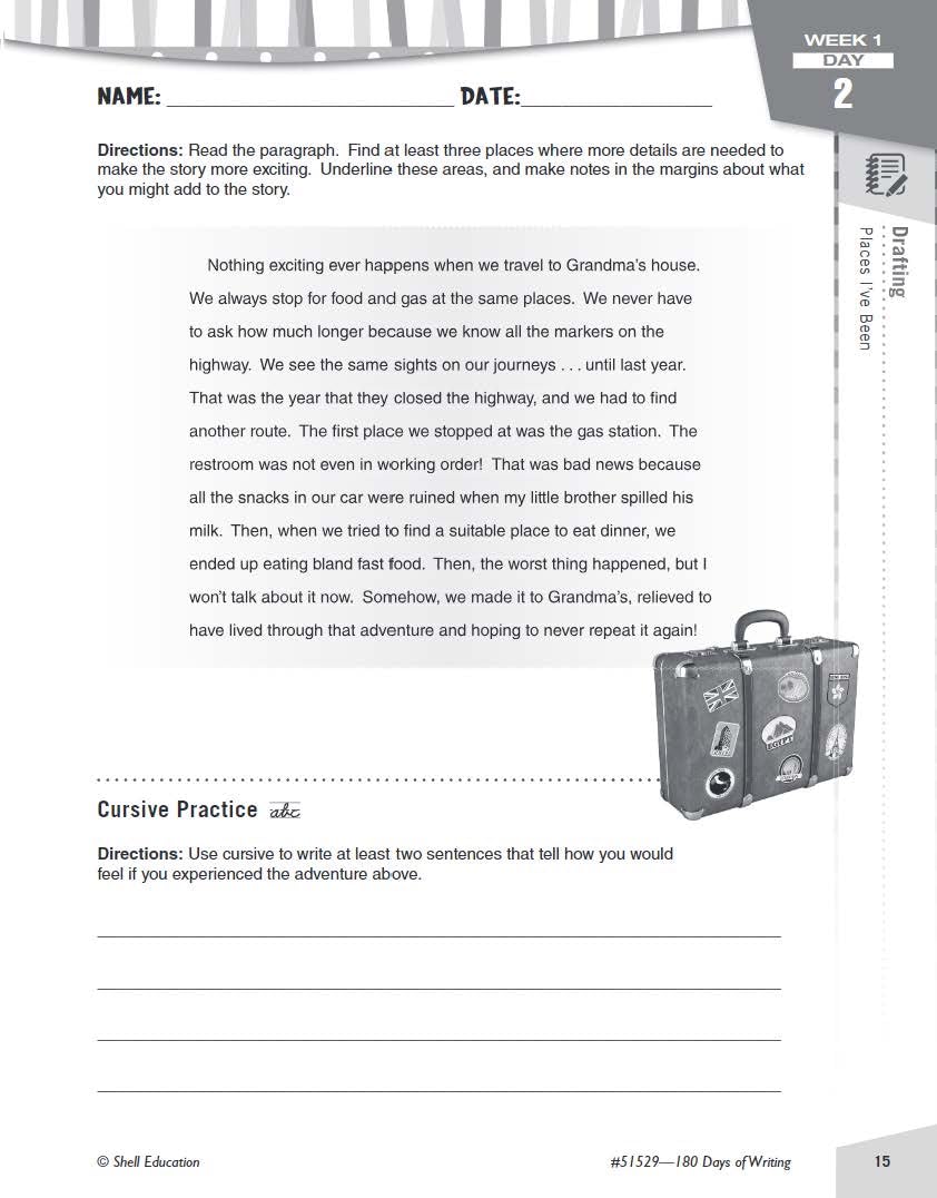 180 Days of Writing for Sixth Grade An EasytoUse Sixth Grade Writing Workbook to Practice and Improve Writing Skills (180 Da,Used