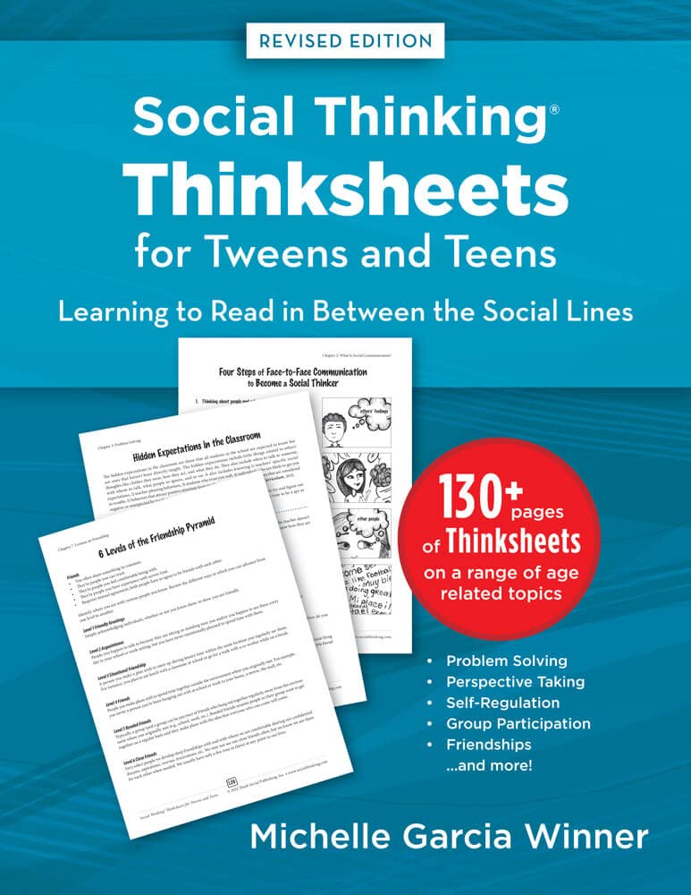 Social Thinking Worksheets for Tweens and Teens Learning to Read inBetween the Social Lines,Used