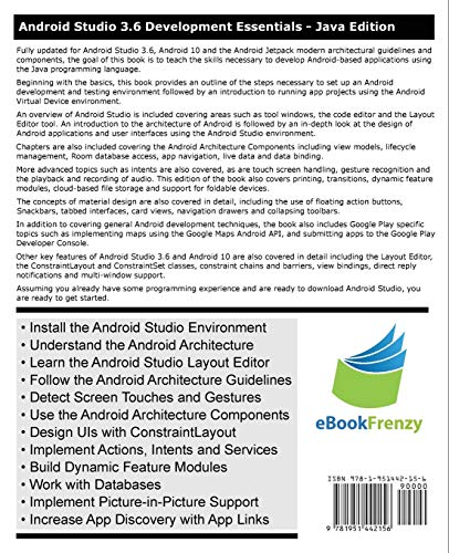 Android Studio 3.6 Development Essentials Java Edition: Developing Android 10 (Q) Apps Using Android Studio 3.6, java and Andr,Used