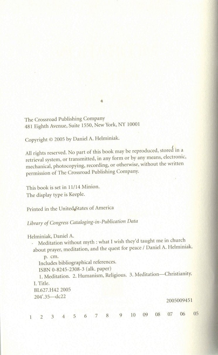 Meditation Without Myth: What I Wish They'D Taught Me In Church About Prayer, Meditation, And The Quest For Peace,Used