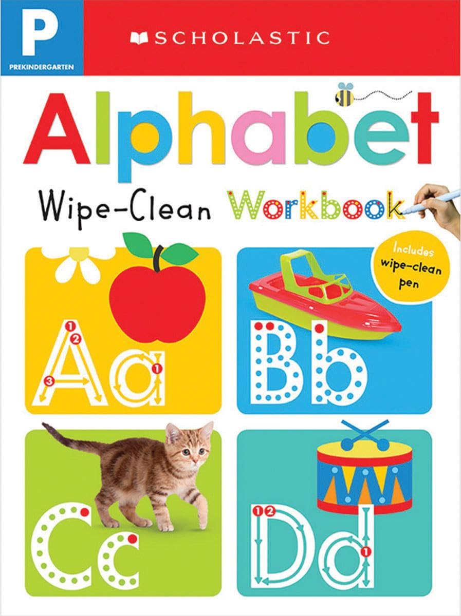PreK Alphabet WipeClean Workbook: Scholastic Early Learners (WipeClean),Used