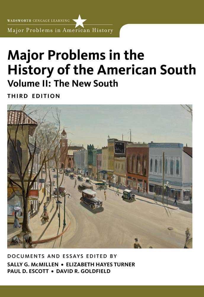 Major Problems in the History of the American South, Volume 2 (Major Problems in American History Series),Used