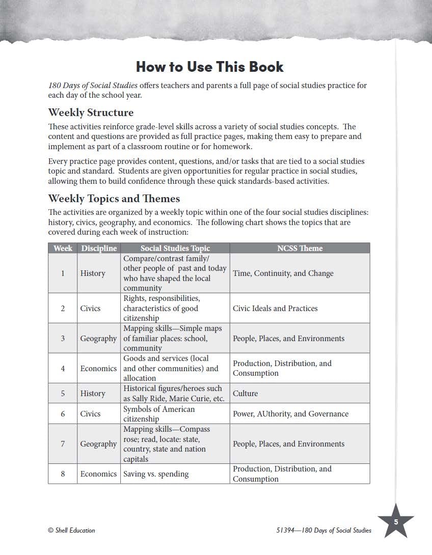 180 Days: Social Studies for 2nd Grade Practice Workbook for Classroom and Home, Cool and Fun Practice Created by Teachers (180 ,Used
