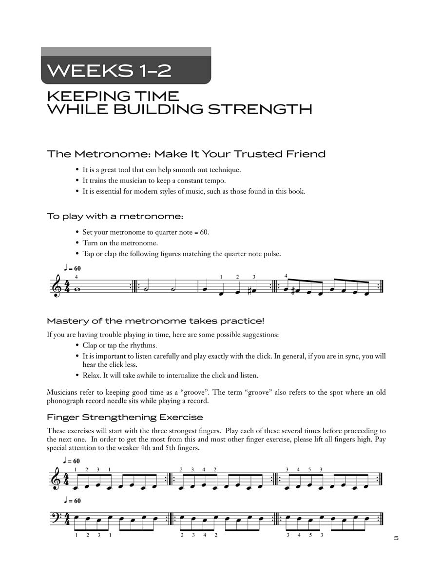 Piano Aerobics 40Week Workout for RealWorld Technique Jazz, Blues, Rock, and Classical Styles Improve Hand Independence, S,New