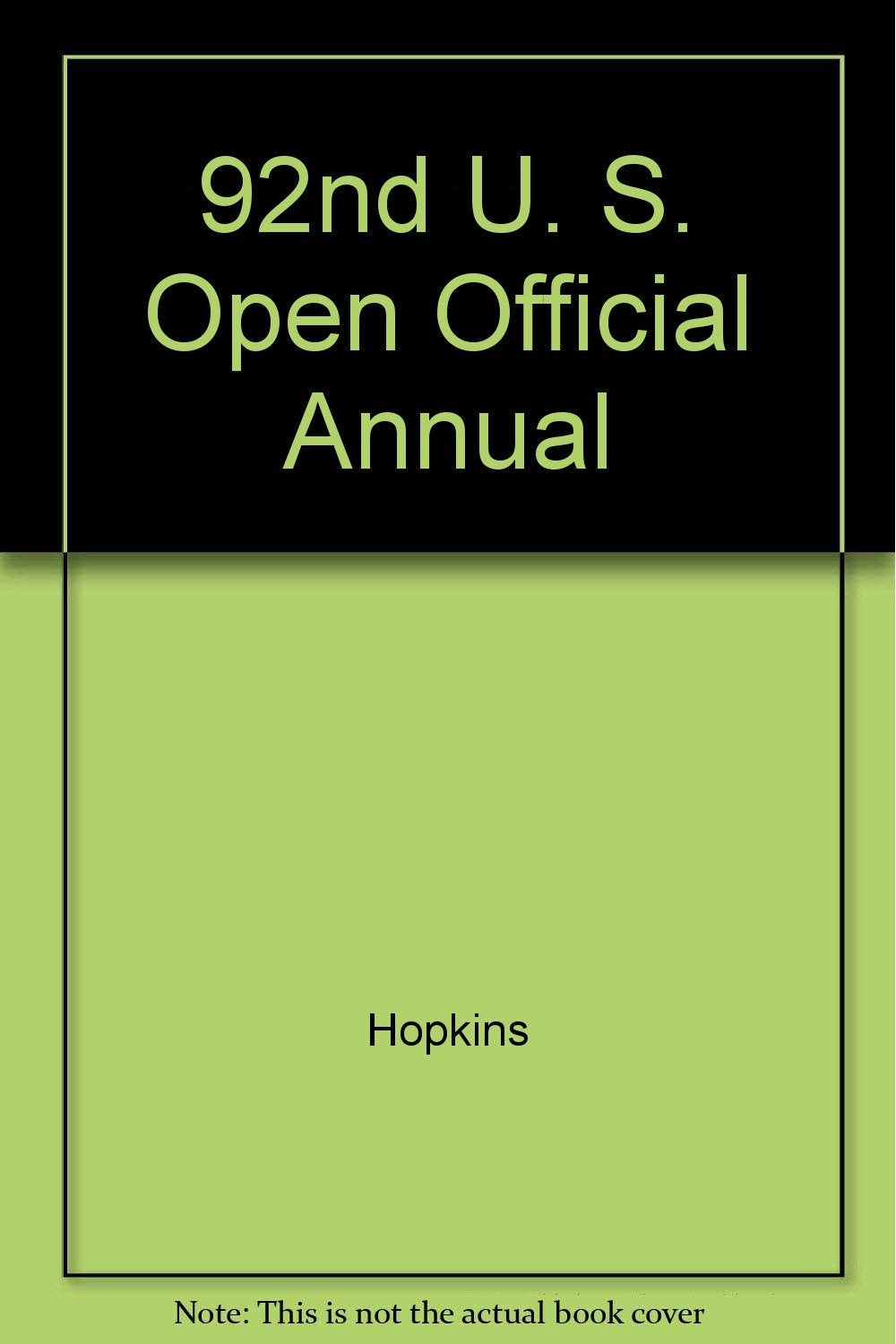 92nd U. S. Open Official Annual,Used