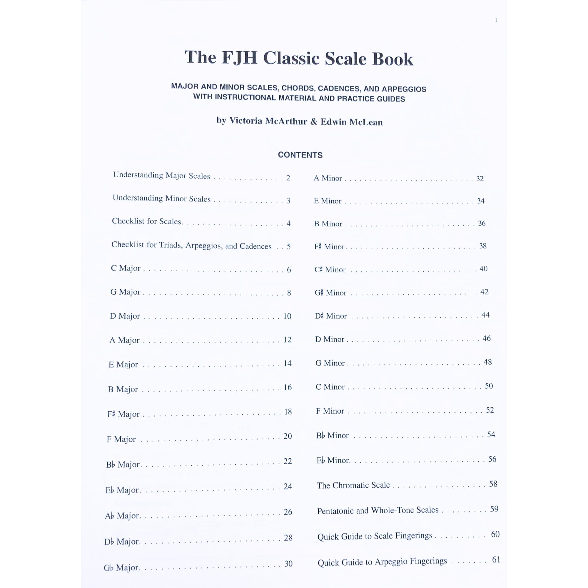 The FJH Classic Scale Book: Major and Minor Scales, Chords, Cadences, and Arpeggios with Instructional Material and Practice Gui,Used