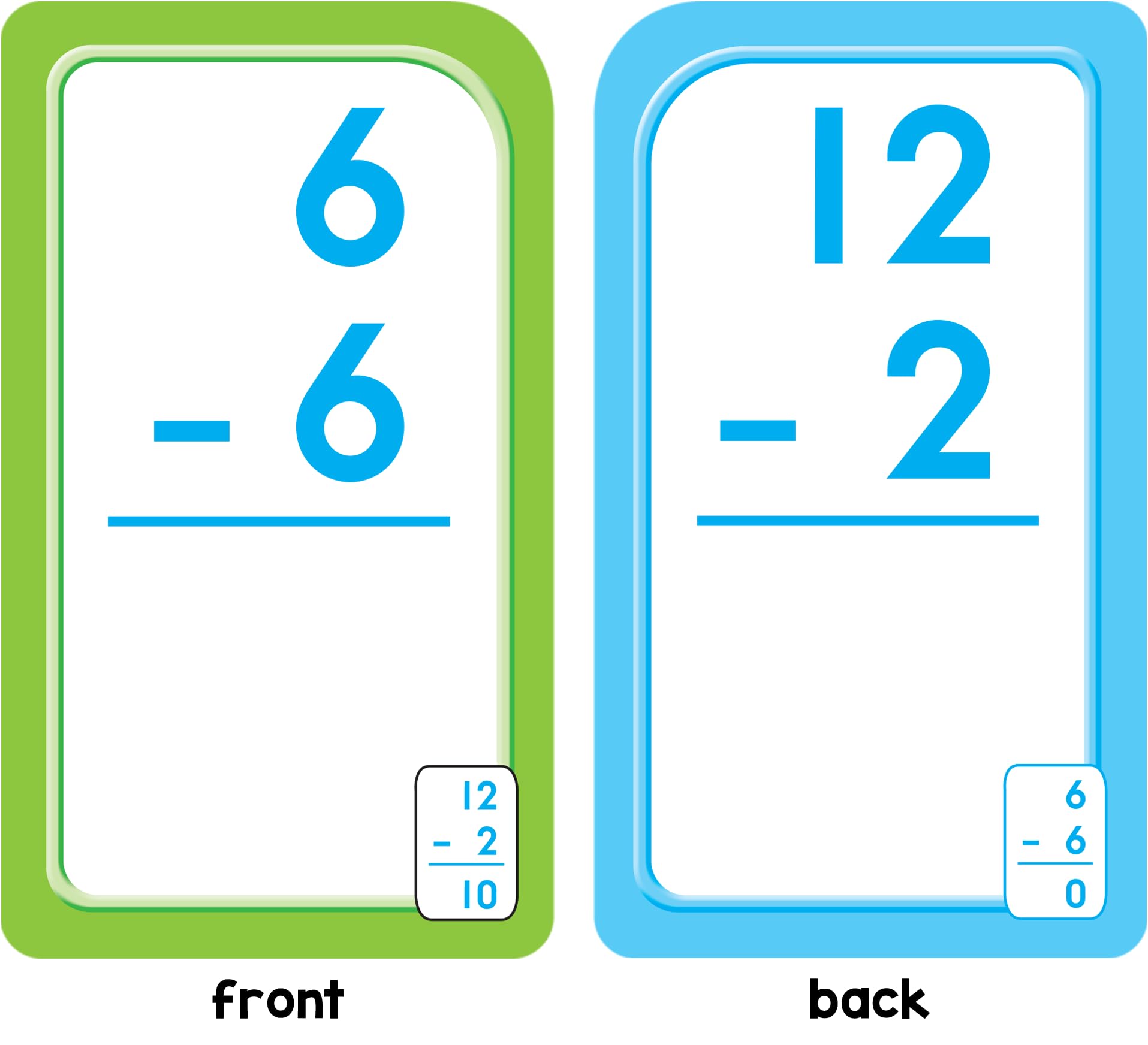 School Zone Subtraction 012 Flash Cards Ages 6 And Up, 1St Grade, 2Nd Grade, Numbers 012, Math, Problem Solving, Subtracti,Used