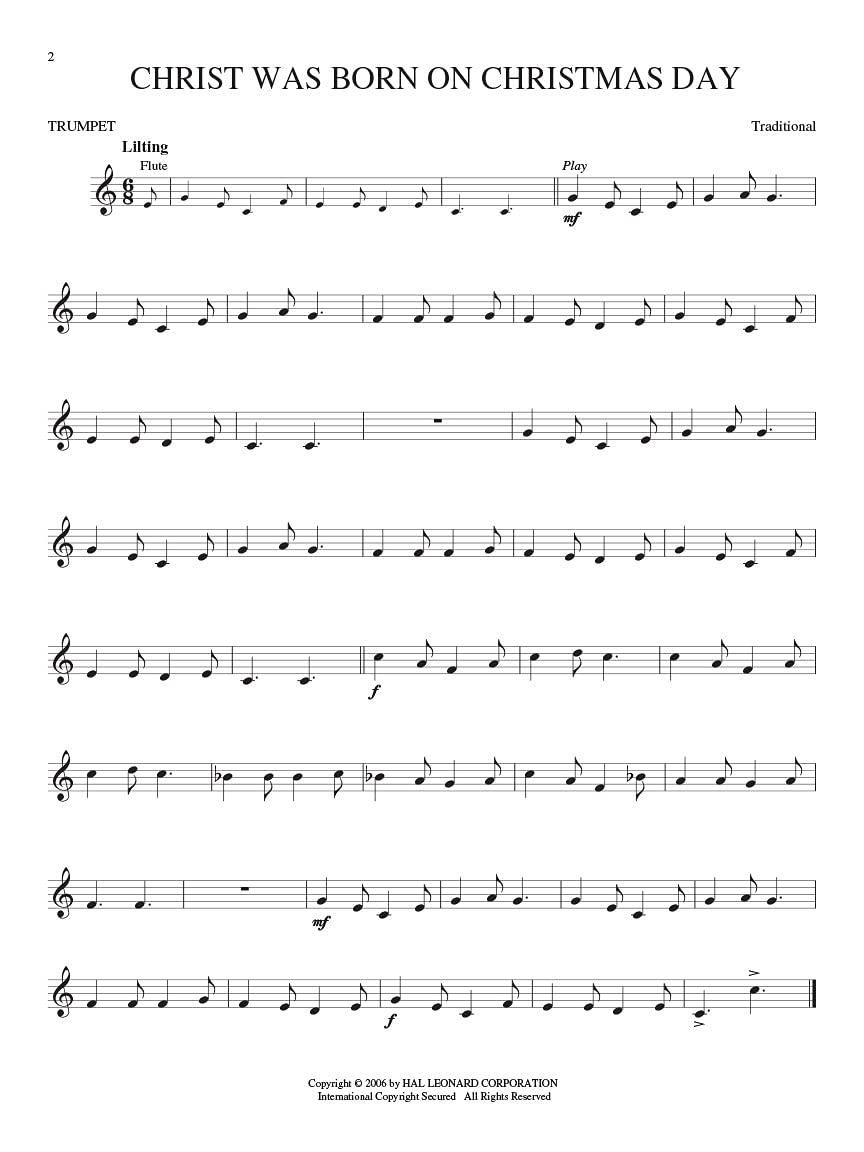 Christmas Carols Instrumental PlayAlong for Trumpet Book/Online Audio (Hal Leonard Instrumental PlayAlong),Used