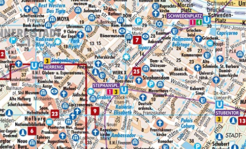 Laminated Vienna City Streets Map by Borch (English Edition),Used