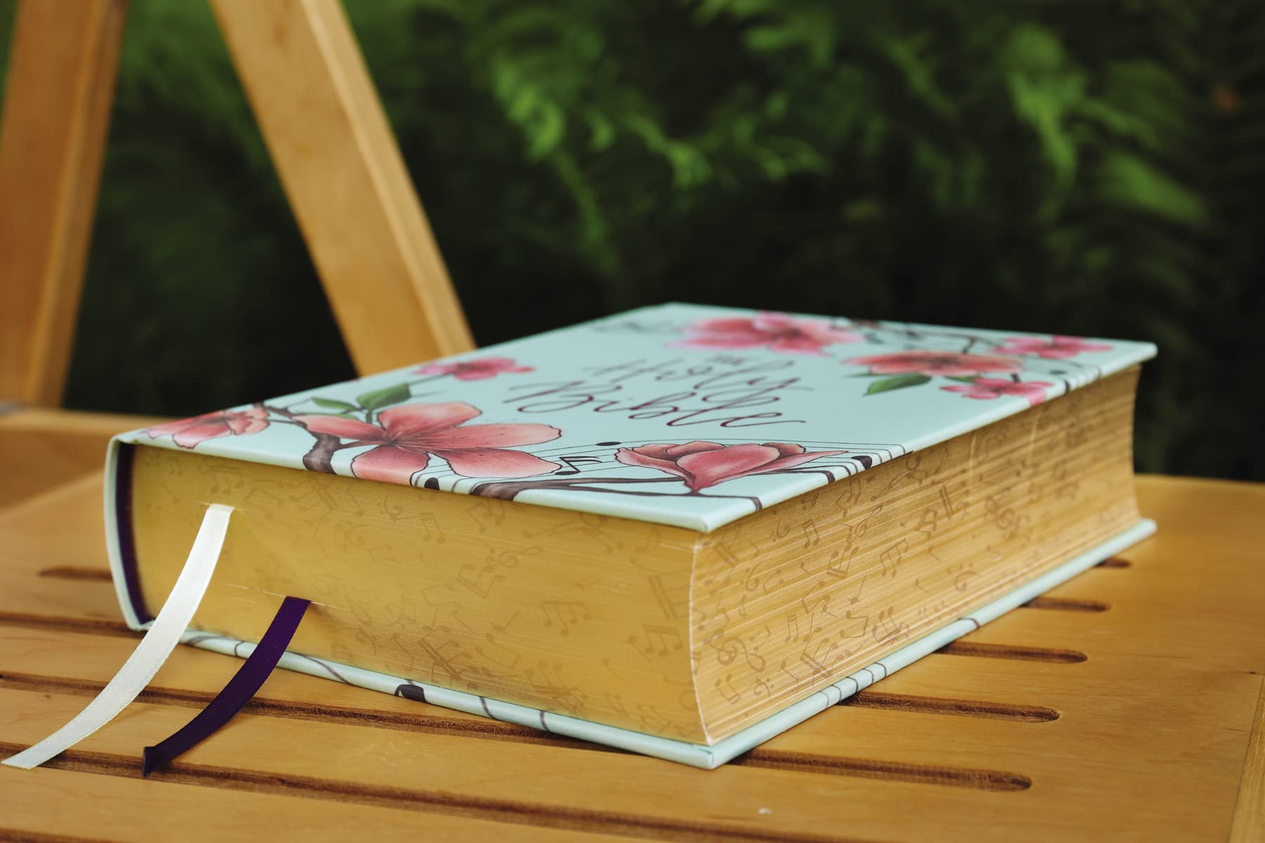 NIV, Artisan Collection Bible, Cloth over Board, Teal Floral, Designed Edges under Gilding, Red Letter, Comfort Print,Used