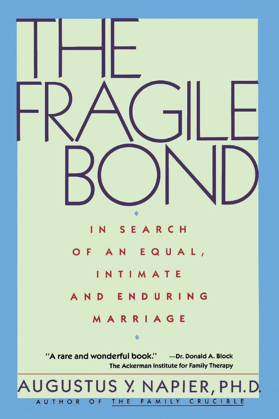 The Fragile Bond: In Search of an Equal, Intimate and Enduring Marriage,Used