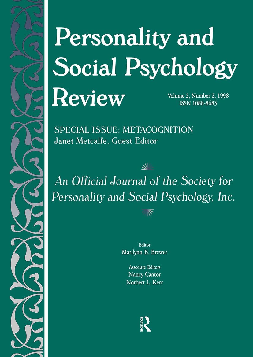Metacognition: A Special Issue Of Personality And Social Psychology Review (Personality & Social Psychology Review),Used
