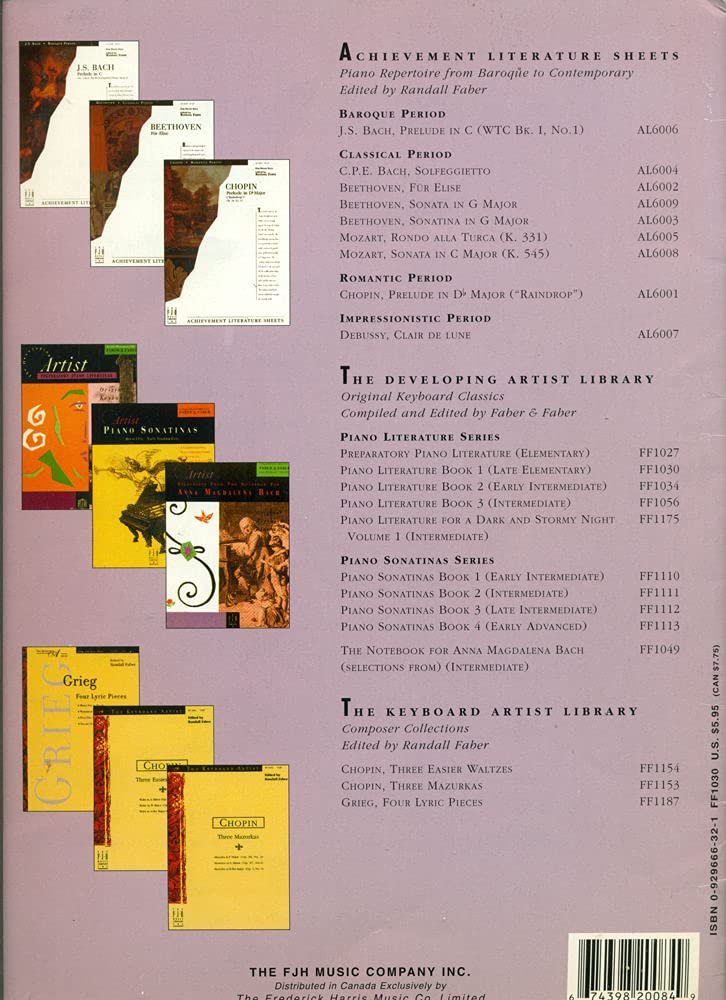 Piano Literature Book 1: Original Keyboard Classics: Late Elementary (Developing Artist),Used