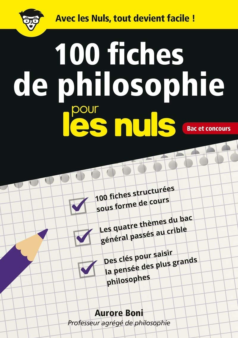 100 fiches de philosophie pour les Nuls Bac et concours,Used