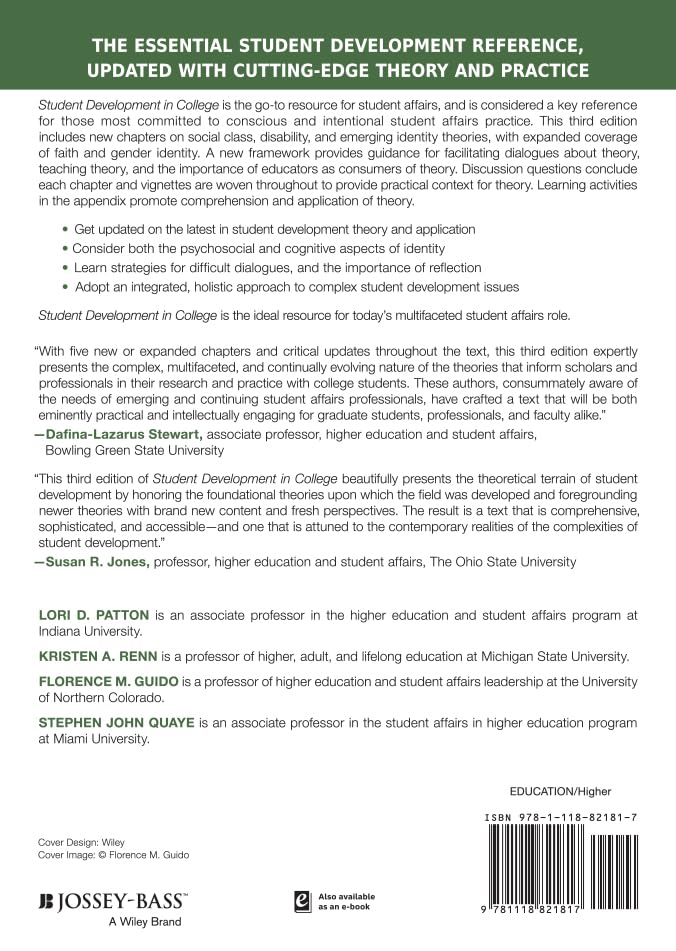 Student Development in College: Theory, Research, and Practice,New