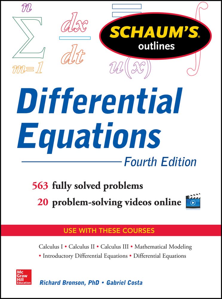 Schaum'S Outline Of Differential Equations, 4Th Edition (Schaum'S Outlines),Used