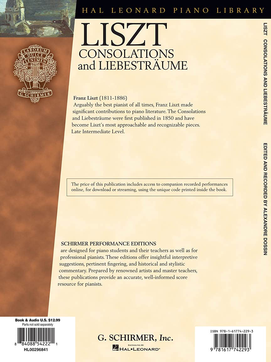 Consolations And Liebestrame: For Piano (Book & CD) (Hal Leonard Piano Library),Used