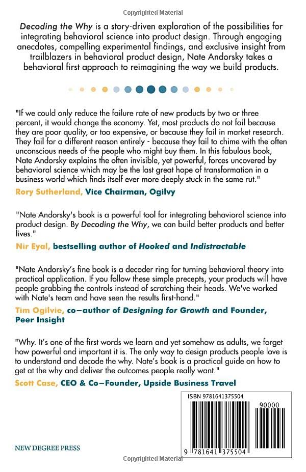 Decoding the Why: How Behavioral Science is Driving the Next Generation of Product Design,Used