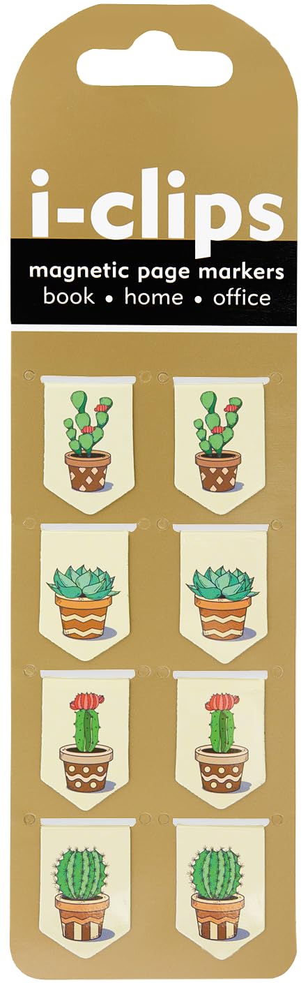 Succulents iClips Magnetic Page Markers (Set of 8 Magnetic Bookmarks),Used