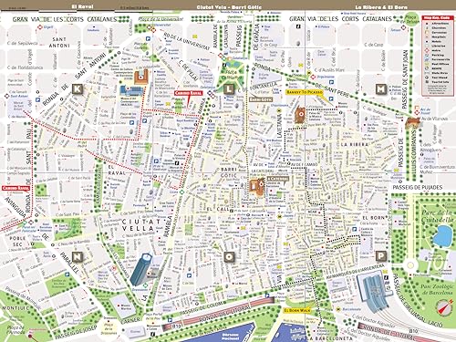 StreetSmart Barcelona Map by VanDam Laminated pocket size Center City Map to Barcelona, Spain with all attractions, sights, mu,Used