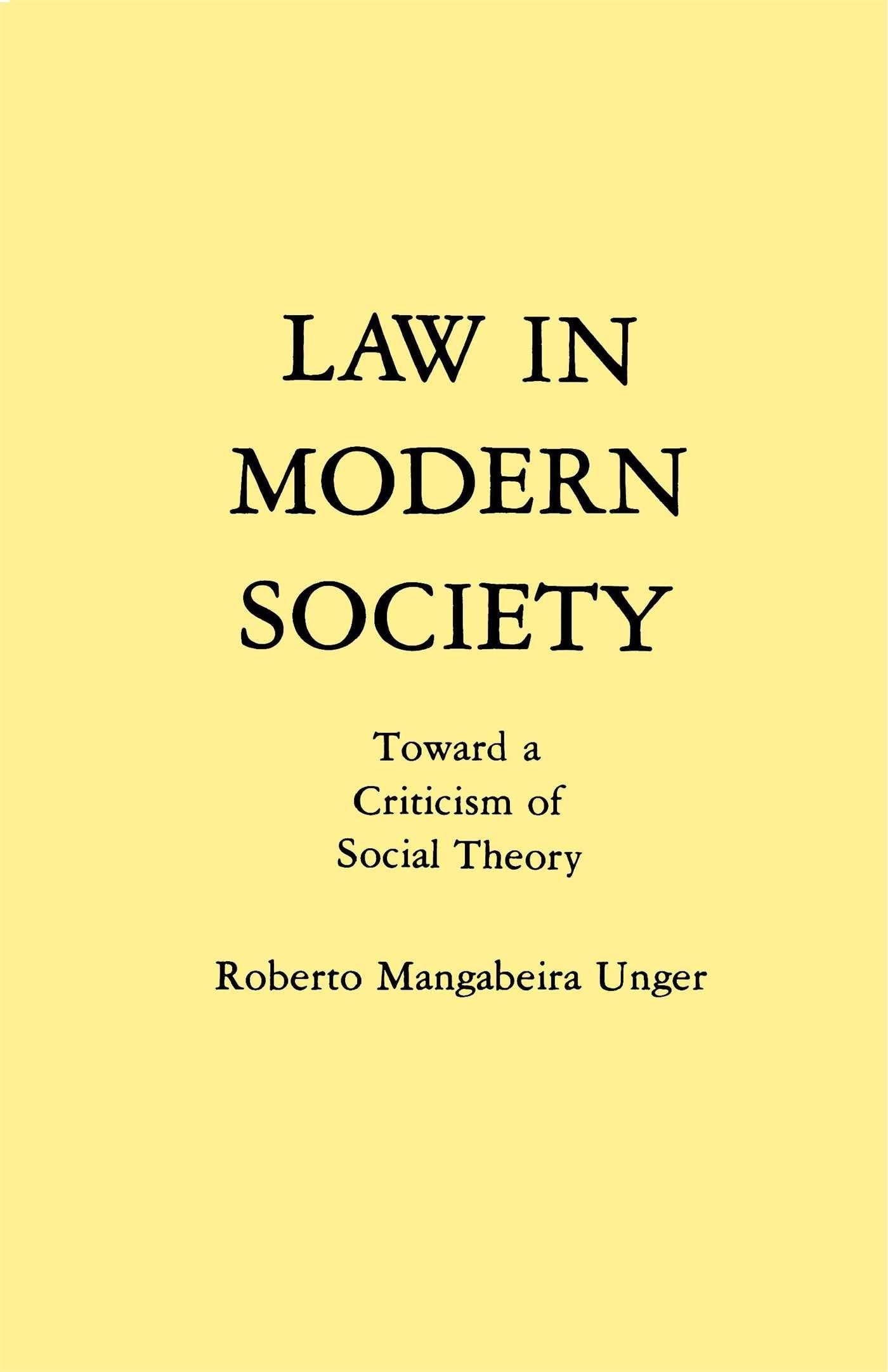 Law in Modern Society,Used