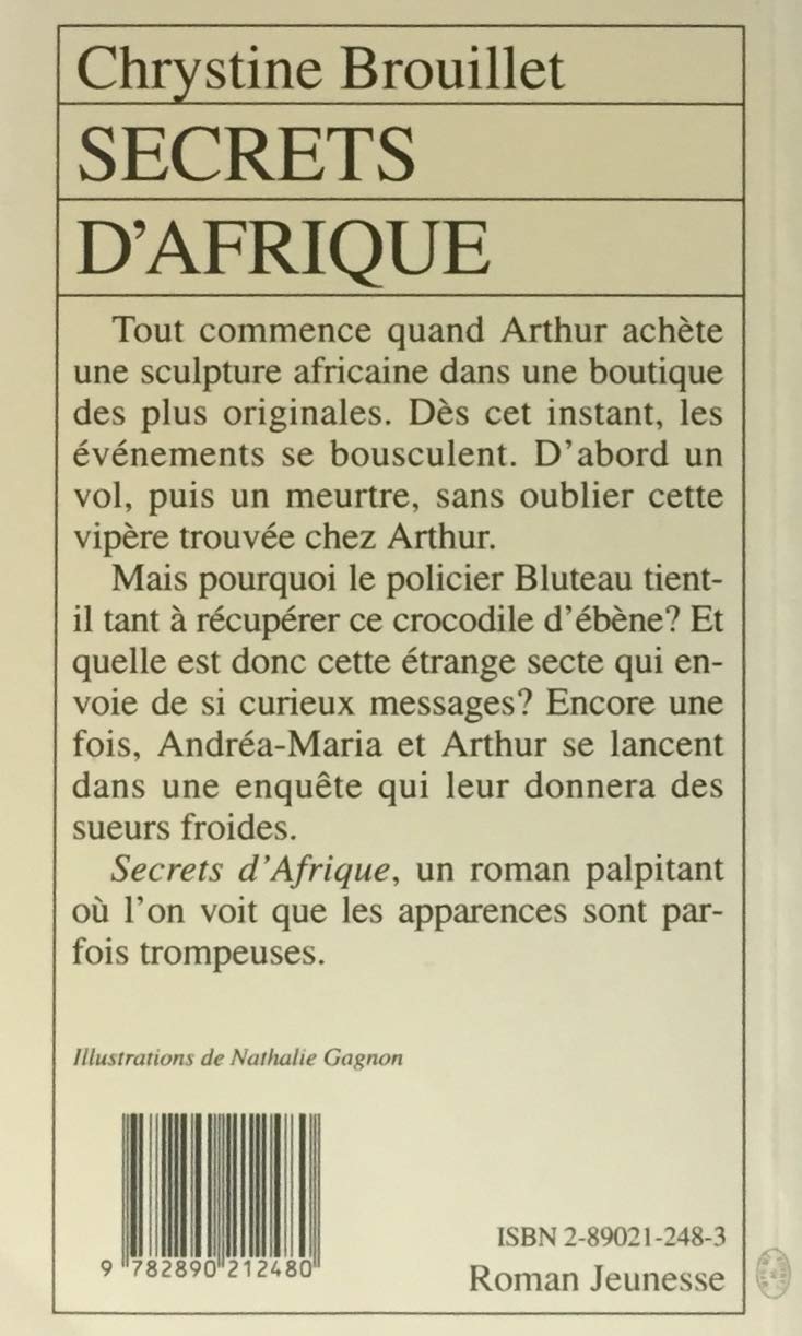 Secrets D'Afrique (Roman Jeunesse, 56) (French Edition),Used