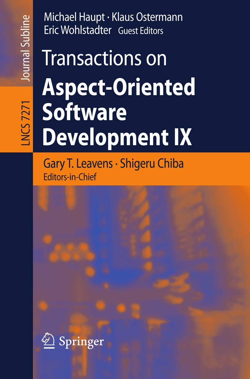 Transactions On Aspectoriented Software Development Ix (Lecture Notes In Computer Science, 7271),Used