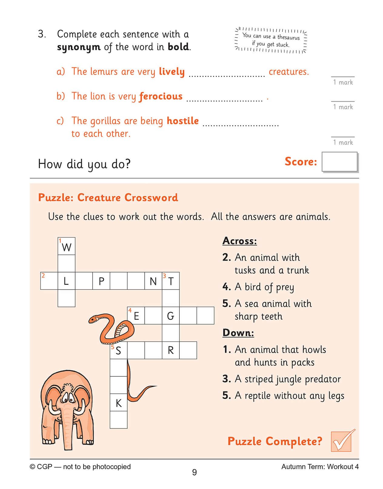 New KS2 English 10Minute Weekly Workouts: Spelling & Vocabulary Year 4 (CGP KS2 English),Used