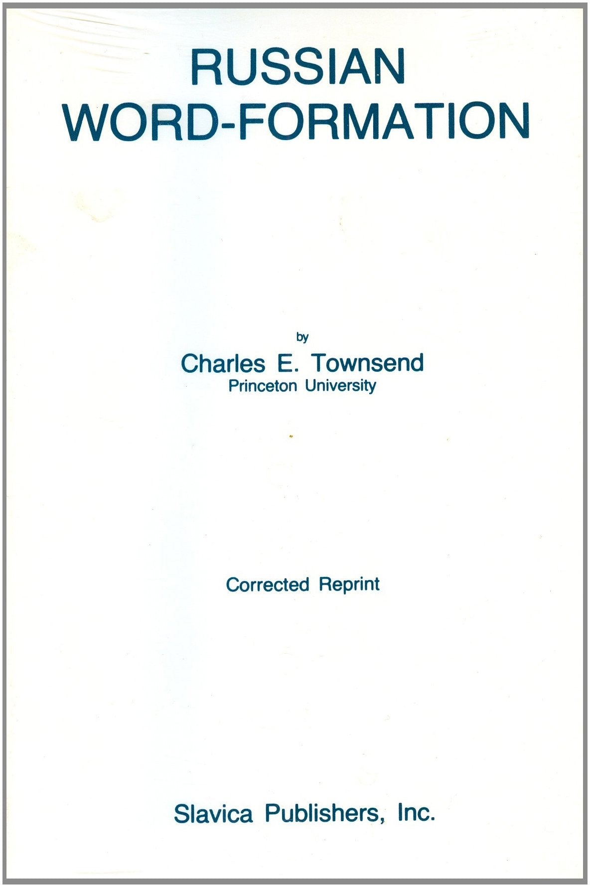 Russian Word Formation,New