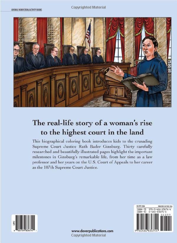 Ruth Bader Ginsburg Coloring Book: A Tribute to US Supreme Court Justice