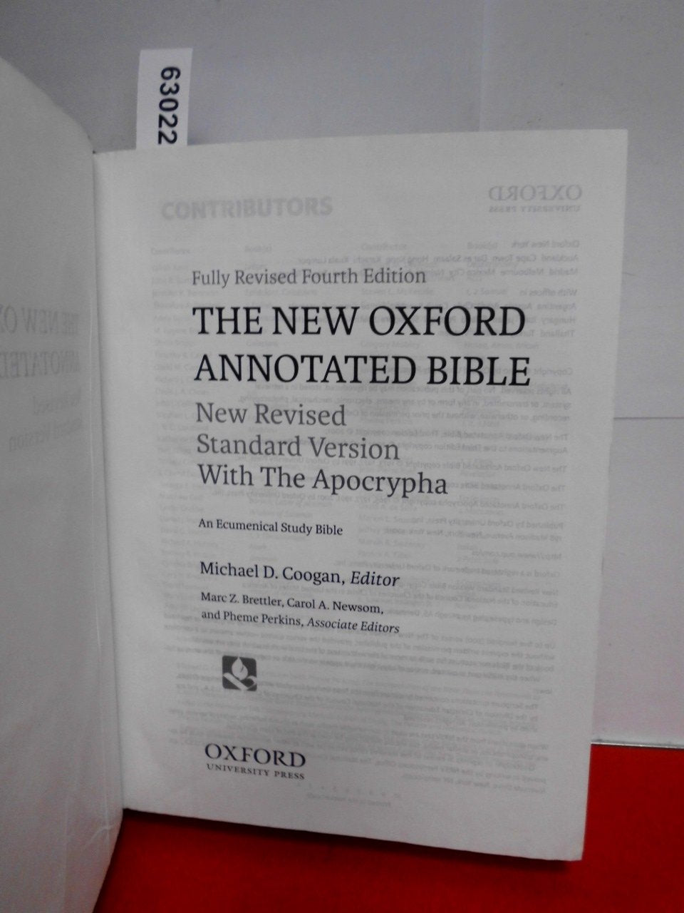 The New Oxford Annotated Bible With Apocrypha: New Revised Standard Version, Ecumenical Study Bible,New