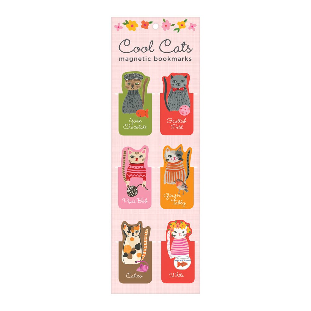 Cool Cats Magnetic Bookmarks,New