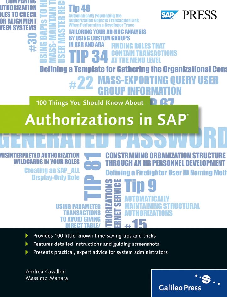 Authorizations in SAP: 100 Things You Should Know About...,Used