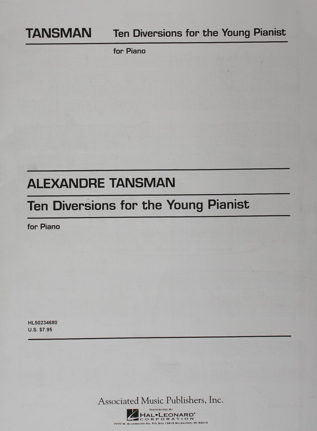 10 Diversions For The Young Pianist: Piano Solo,New