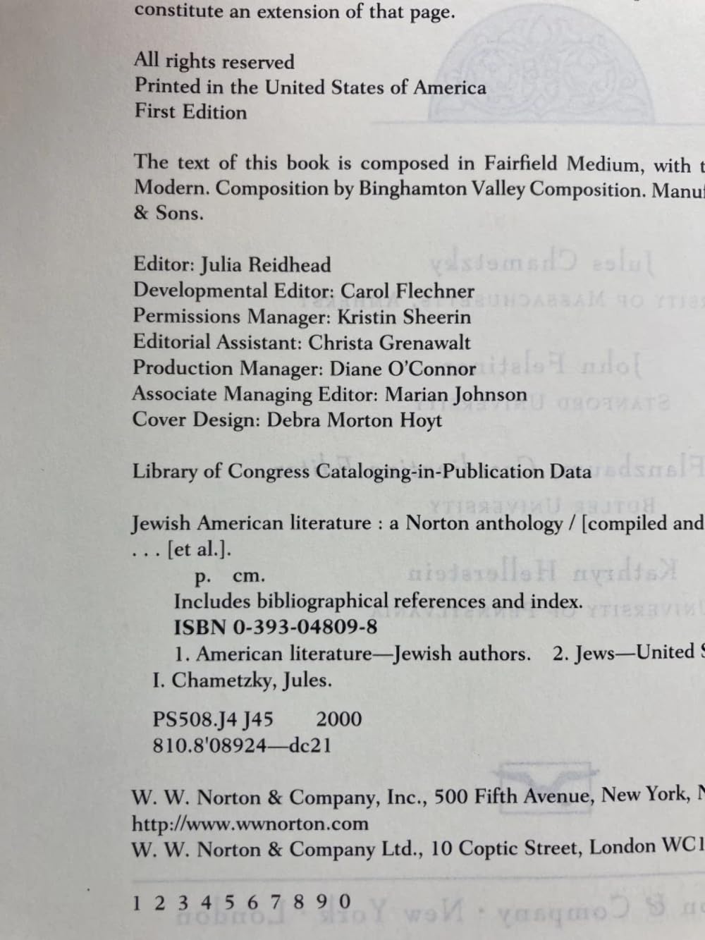 Jewish American Literature: A Norton Anthology,Used
