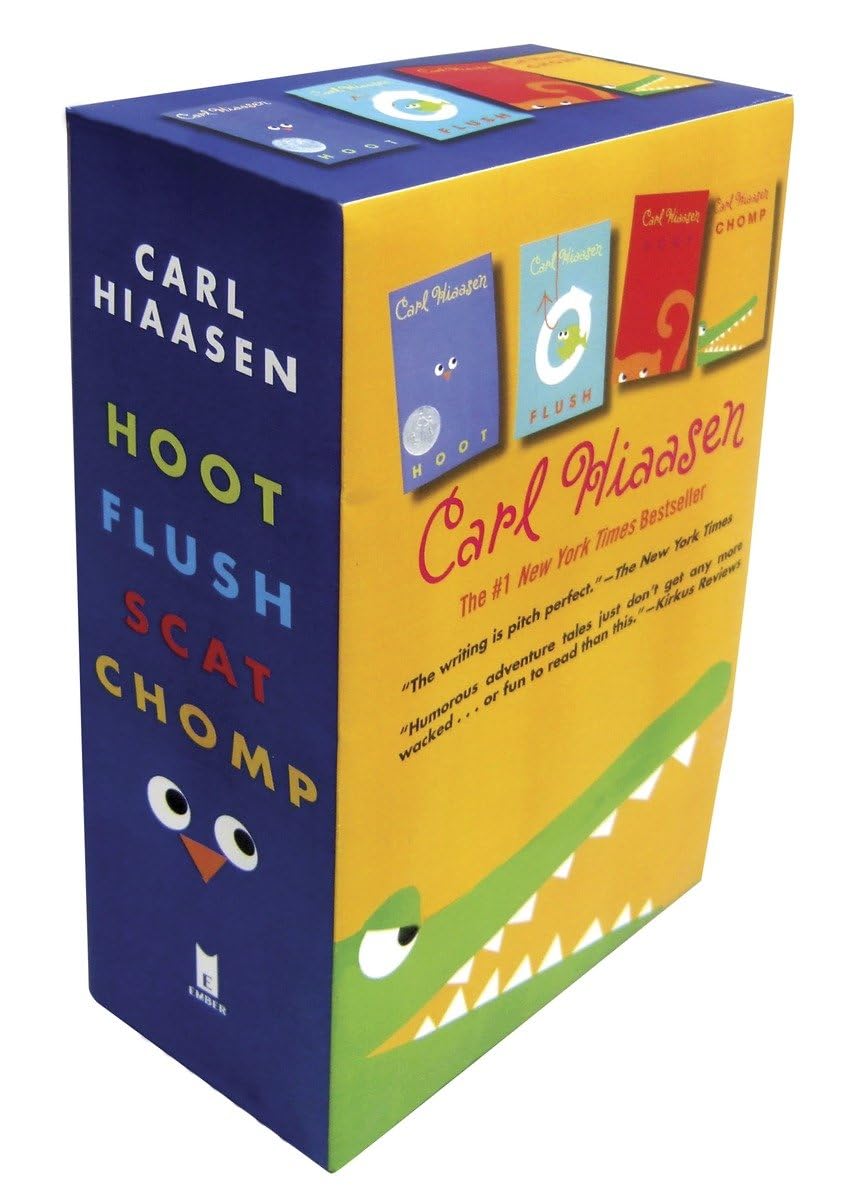 Hiaasen 4Book Trade Paperback Box Set: Chomp; Flush; Hoot; Scat,Used