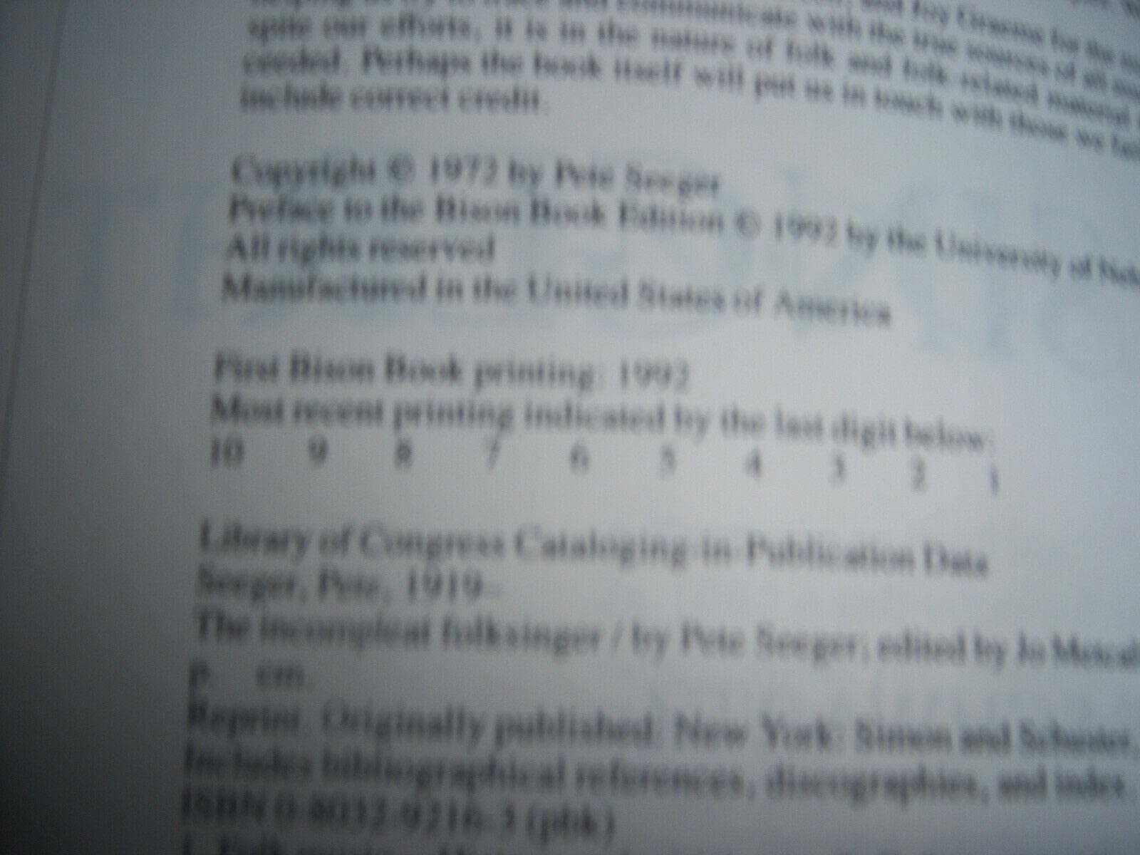 The Incompleat Folksinger,Used