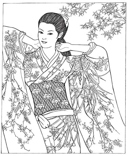 Creative Haven Japanese Kimono Designs Coloring Book: Relax & Unwind With 31 Stressrelieving Illustrations (Adult Coloring Book,Used