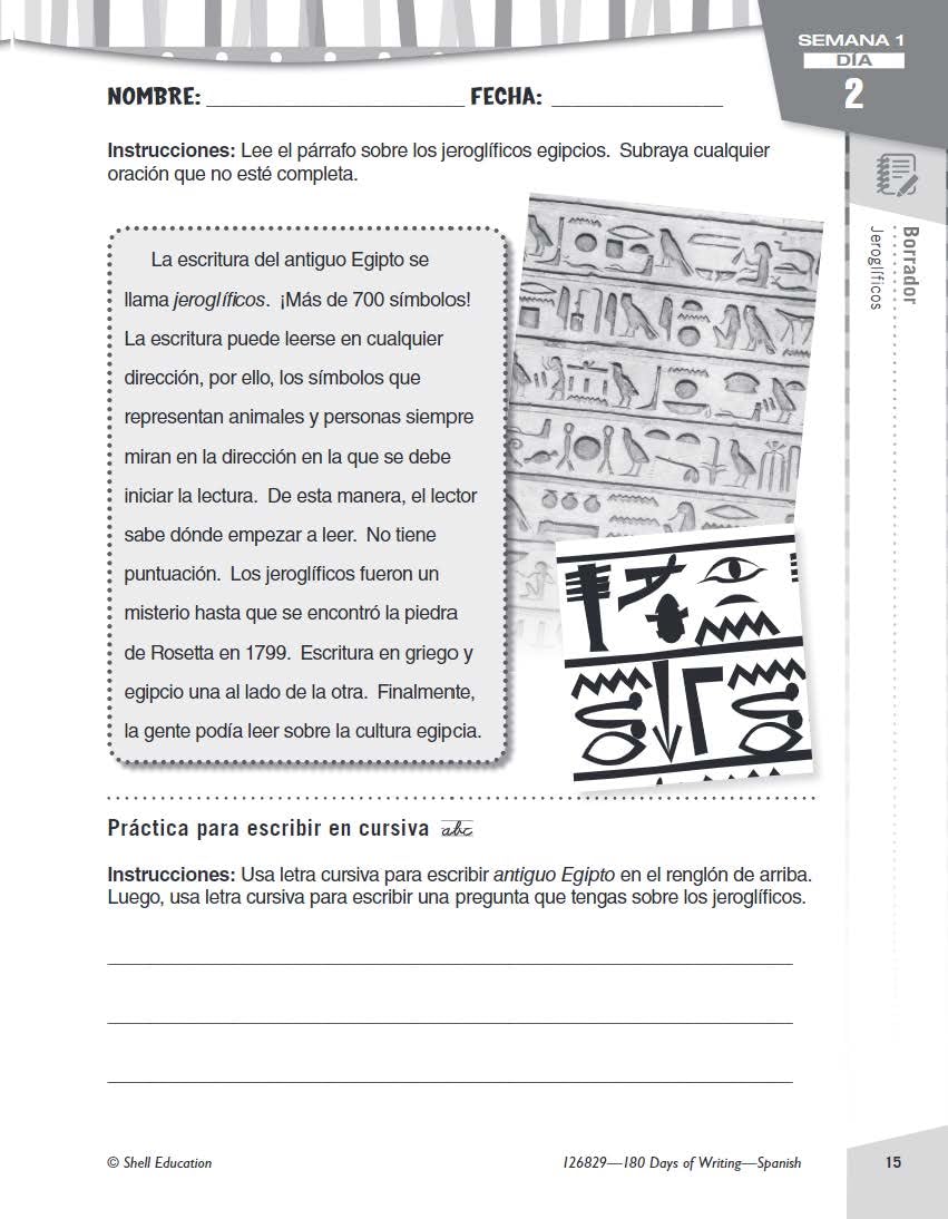 180 Days of Writing for Fourth Grade (Spanish) (Spanish Edition),Used
