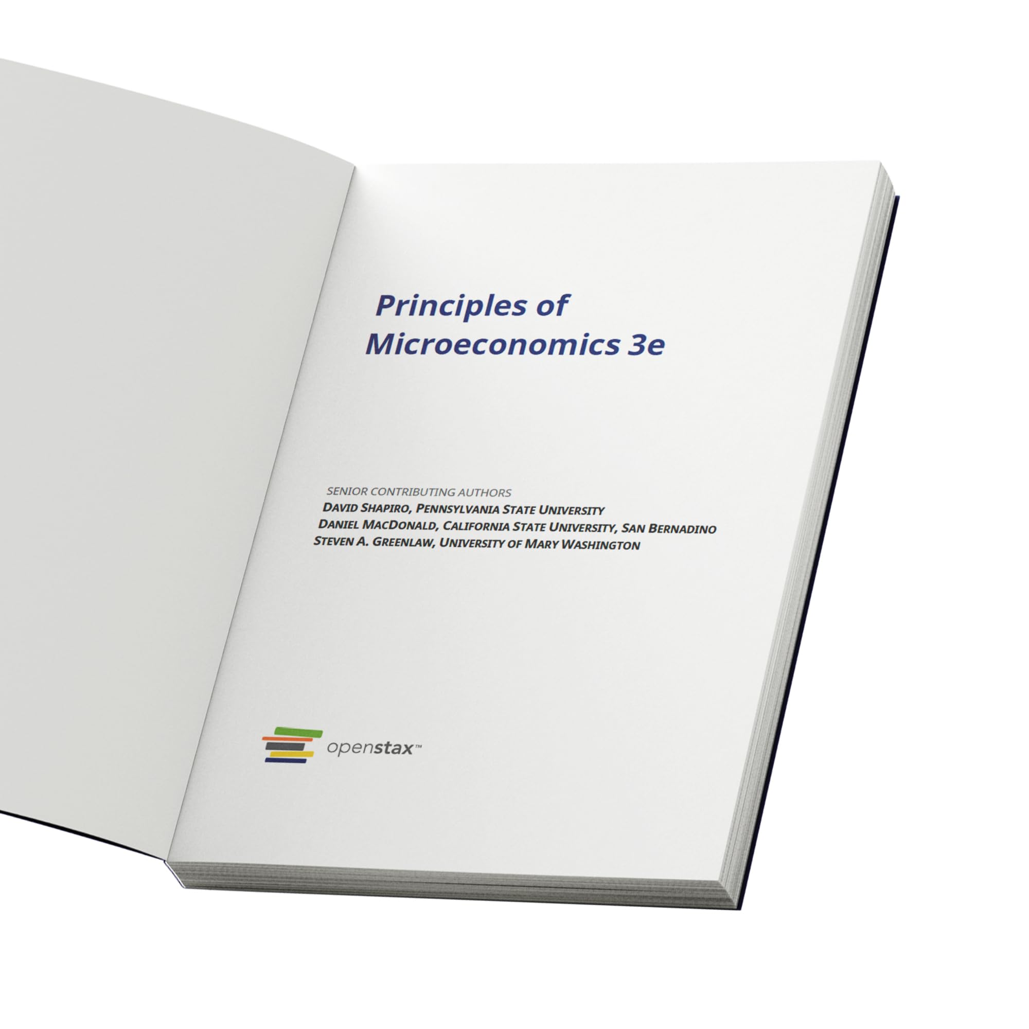 Principles of Microeconomics 3e by OpenStax (Official hardcover fullcolor print version),Used