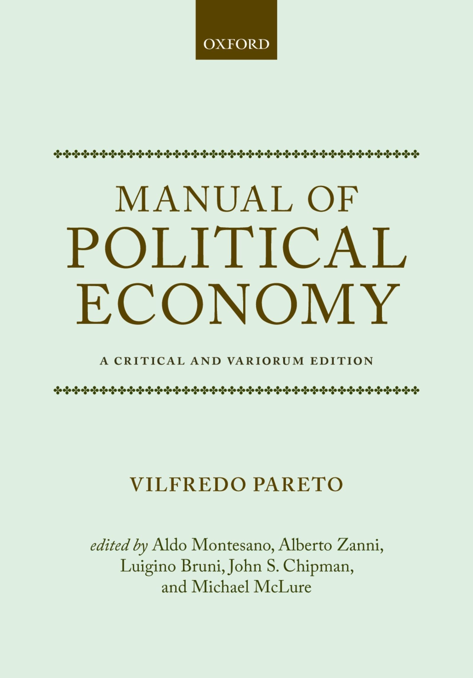 Manual of Political Economy: A Critical and Variorum Edition,New