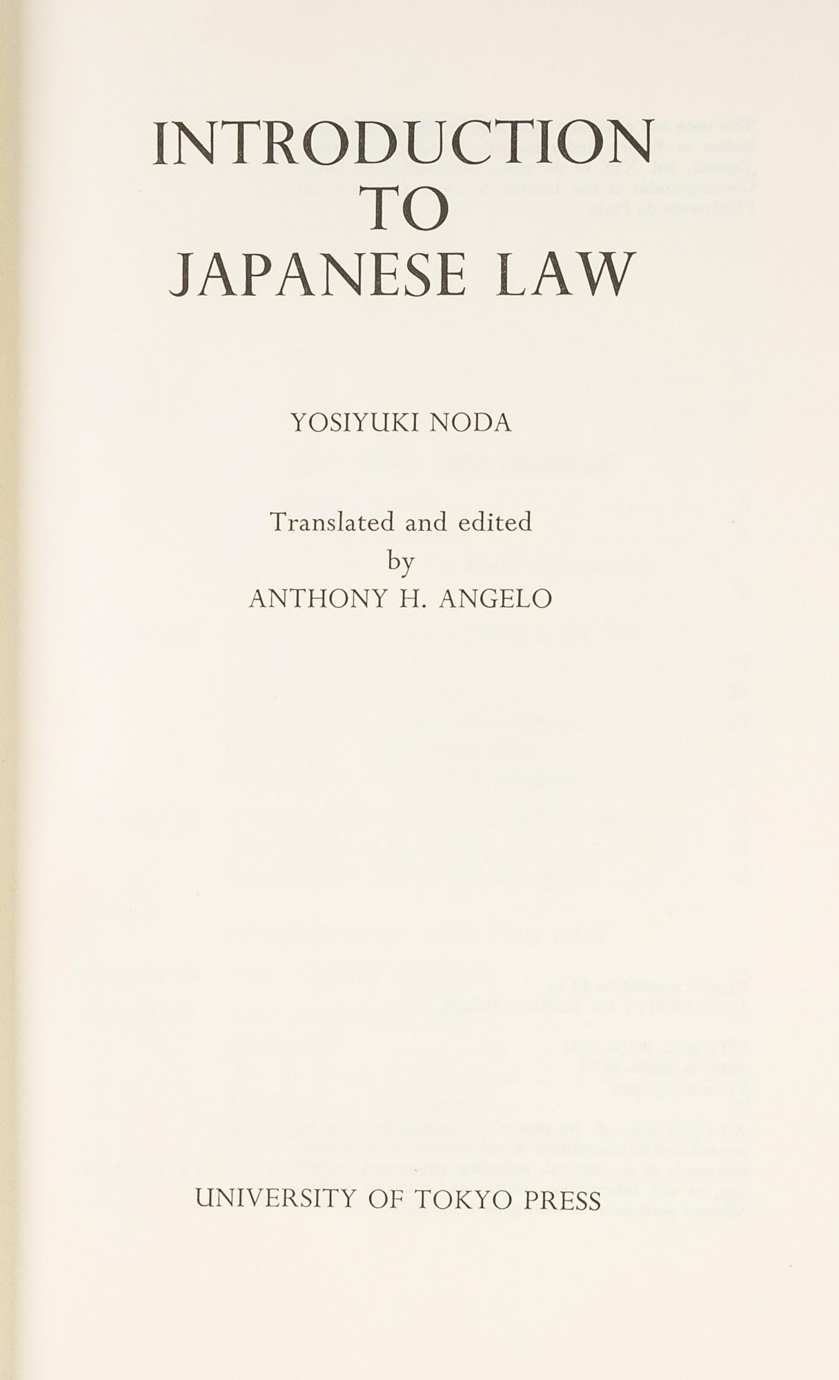 Introduction to Japanese Law,Used