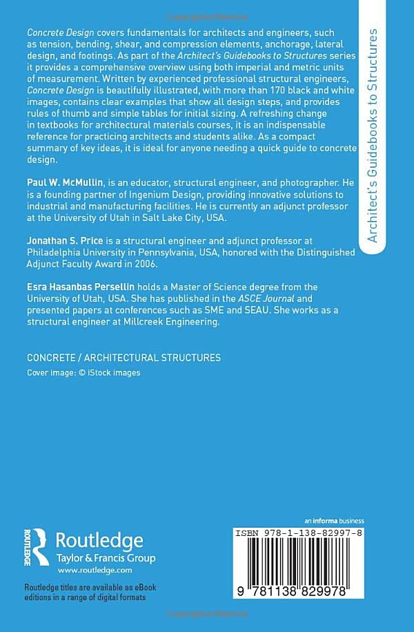 Concrete Design (Architect's Guidebooks to Structures),Used
