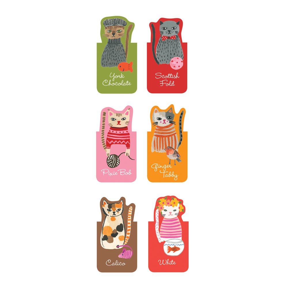 Cool Cats Magnetic Bookmarks,New