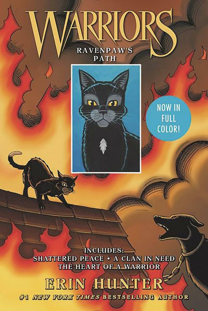 Warriors: Ravenpaw's Path: 3 FullColor Warriors Books in 1: Shattered Peace, A Clan in Need, The Heart of a Warrior,Used
