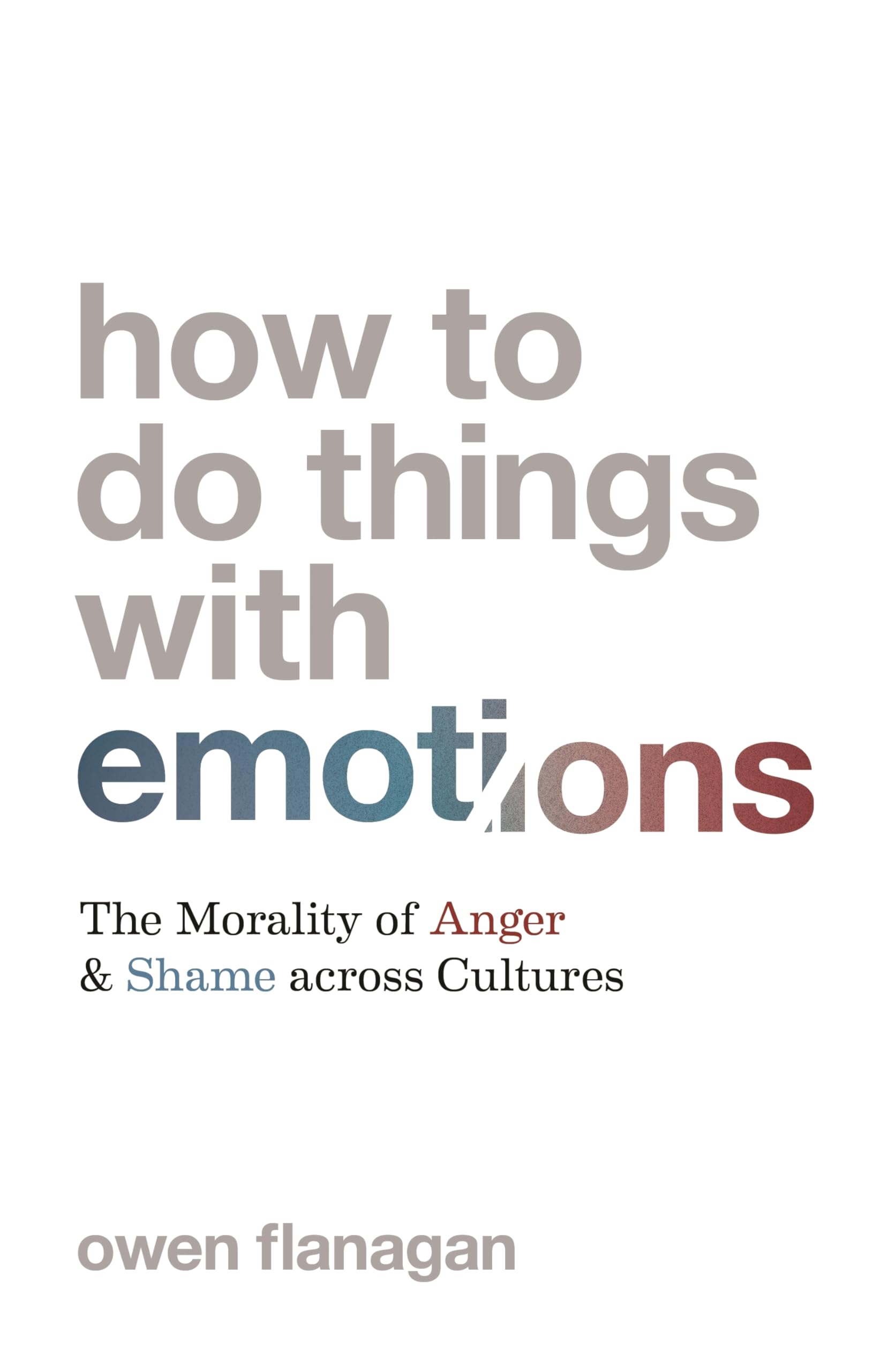 How To Do Things With Emotions: The Morality Of Anger And Shame Across Cultures,New